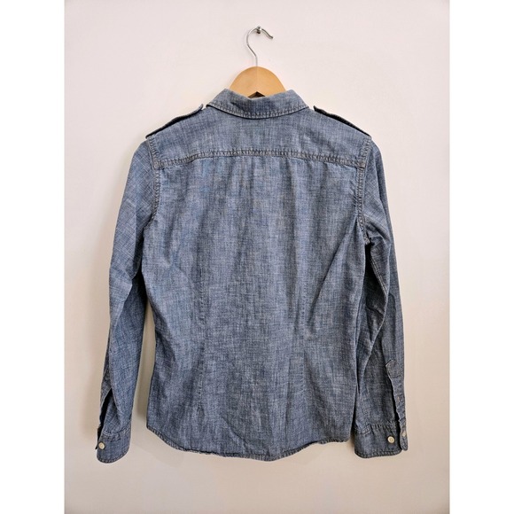 Lauren Ralph Lauren Women's M Chambray Utility Button Down Shirt 100% Cotton - Picture 2 of 4